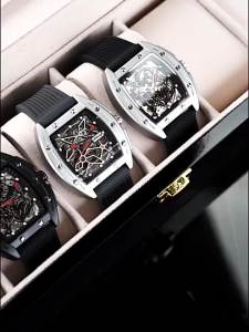 Ailang Watch Mens Skeleton Automatic Mechanical Watch Barrel Type Richard Mens Watch 8616-1