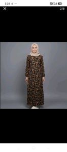 Women Jubah Muslimah Printed Vello Crepe Long Dress Flowy Modest Wear