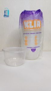 KLIR Thinwall Mangkok Plastik Bulat Bowl Mangkuk Puding Jelly Sayur 500ml isi 25 + tutup