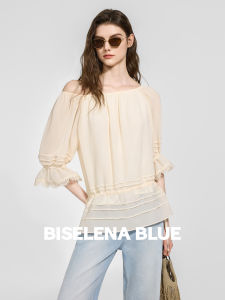 BEIQIANI | Lace Hollow Out One Shoulder Drawstring Top