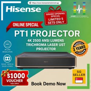 Hisense PT1 Cinema Projector 4K 2500 ANSI LUMENS Up to 150" Support TriChroma Laser Ultra Short Throw Home use 3 Years Warranty