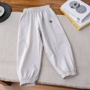 Boys Quick Dry Breathable Thin Summer Long Pants Mosquito Proof Comfortable Polyester Fiber Casual Waist Childrens Trousers