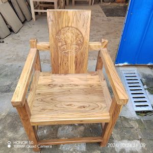 Simplified Modern Chinese Style Solid Wood Back Chair Home Office Restaurant Dining Chair Master Chair with Armrests