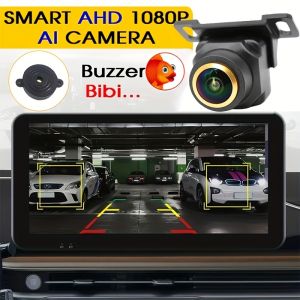 170° Fisheye AI Smart Backup Camera with Golden Lens - AHD 1080P Night VisionBlind Spot &Obstacle DetectionSound Warning Alarm