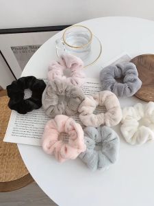 [Little B House] Korean Cute Scrunchies Hair Tie Hair Ring Girl Soft Fluffy Accessories 可爱毛茸茸绒大肠发圈 Pengikat Rambut - H67
