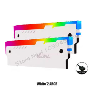 Desktop Computer Ram Heatsink ARGB DDR4 DDR3 Universal Memory Heat Sink Addressable Black / White 2 Pcs Pack