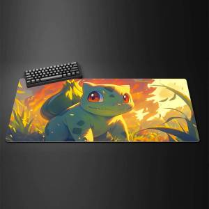 Bandai | Pokemon Eevee Gaming Mouse Pad Large Desk Mat 2MM Stitched Edge Keyboard Pad Non Slip Rubber Base Office Table Mat