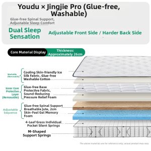 Airland | Spring Pocket Mattress 0 Adhesive Washable Jute Hard Spinal Support
