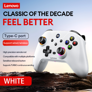 Lenovo S02 Wireless Controller Hall Effect Joysticks Six-axis Motion Bluetooth Gamepad Low Latency Sensing Dual Vibration For PC