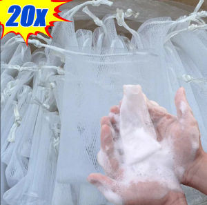 【Grilrigrin】1-20PCS Hangable Soap Bags Bath Shower Gel Facial Cleanser Foaming Mesh Bags Body Soap Cleanser Bubble Net Bags Cleaning Tools ﻿