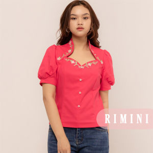 RIMINI - Atasan Bluss Wanita Embroidery Cheongsam Lengan Puff Size XS-3XL Bigsize - Este Top CC30514-2