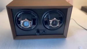 Watch Winder for Rolex Automatic Watches Two Slots Display Case Chain Watchwinder Box New Blue LED Light  5 Gear Adjustment