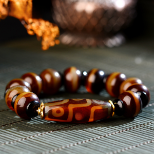 Natural Tibet Tibet Beads Genuine Old Nine Eyes Tibet Beads Bracelet Men Female Lucky Beads Agate Rough Stone Bracelet Charm