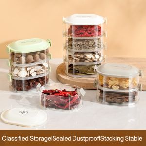 [Multi-layer Stackable Freshness Organizer]多层叠加保鲜收纳盒 Kitchen Spice Storage Box/Onion Ginger and Garlic Preservation Box/Stackable Food Sealing Box/Food Grade Small Ingredient Packaging Box