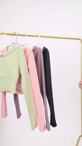 Quần Áo Tập Yoga Lưng Đẹp Chéo SUDU Áo Ngực Không Mặc Áo Thể Thao Dáng Gầy Tập Yoga Dài Tay Nữ