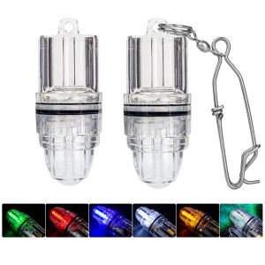 1 PC Portable LED Fishing Lure Night Light 6 Color Battery Powered Fishing Light Glow Underwater with Snap Connector Buckle Attracting Fish Lamp Waterproof