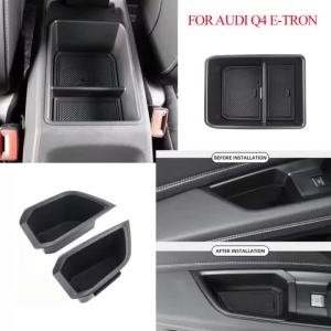 For Audi Q4 E-Tron ETron 2019-2023 2024 2025 Car Front Rear Door Storage Box Central Armrest Storage Cases Accessories