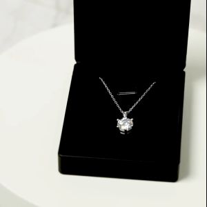 LORE Jewellery - Kalung Moissanite Lapis Emas 18K - Simply Elegant Moissanite Necklace 1.0 /2.0/3.0 Carat [GRA Certificated & After Sales Warranty]