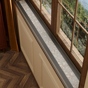 New Chinese Style Window Seat Cushion Narrow Balcony Decorative Pad Anti Soiling Durable Leather Plant Floral Pattern Customizable