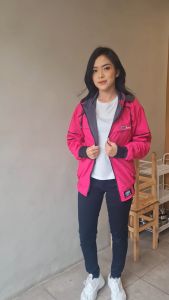 Jaket Semi Parka Wanita Jaket Bolak Balik BB Jaket Wanita Taslan Waterproof Hoxer -GIBRANSTORE