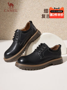 Camel Mens Low-Top Leather Work Shoes Casual Shoes Classic Retro Bull Leather Mens Leisure Leather Shoes Winter New Arrival