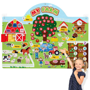 Early Education 3D Felt Story Board Toy Animal Farm Alphabet Teaching Aids Cross-Border English Enlightenment for Kids