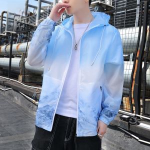 ROMON | Lomond Mens Ice Silk Sun Protection Jacket Thin Outdoor Casual Sports Coat UV Skin Clothes Trendy Long Sleeve Hooded Zipper