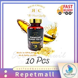 Rich Choice Norwegian Salmon Fish Oil (Dog & Cat) 10 Pcs Repack/Penjagaan Bulu / Lawa/Cantik For Kucing dan Anging