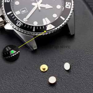 1/2pcs White Beads Green Luminous Pip Watch Bezel Insert 12 O’Clock Lume Pearl Dot Mod Parts for Omega Replace Spare Accessories