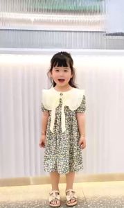Set Đầm Mẹ Và Bé Hoa Nhí Nơ Cổ Ánh Tuyết Cực Xinh