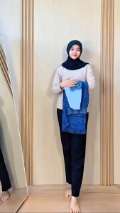 TASIA SET | CUPITA SET | PITANIA SET | RIBBON SET | SET ROK JEANS MIX KAOS APLIKASI RENDA KEKINIAN TERBARU