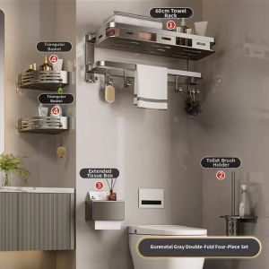 No-Drill Bath Towel Rack