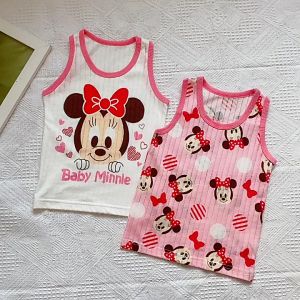 Little Baby OFFER 1pc Sleeveless Shirt Cotton Breathable Boy Girl Cartoon Sleeveless Shirt Pooh Mickey Mouse  Minnie Mouse Ready Stock In Selangor Recommended for 1 to 5 Year Old Cartoon Printed Good Quality Cute Singlet Kids Vest