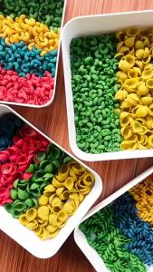 Pasta Makaroni Warna Warni Mainan Montessori Anak Sensory Play Coloured Pasta