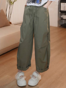 Quần Ống Rộng Xếp Ly Thường Ngày Cho Nữ Cạp Cao Mùa Hè 2025 Quần Ống Rộng 9 Điểm Quần Ống Rộng Quần Ống Đứng