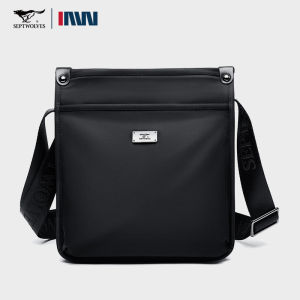 SEPTWOLVES Mens Crossbody Shoulder Bag Vintage Black Messenger Bags waterproof Oxford Side bags for men Work Office casual commuter