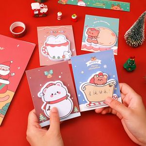 Whitespace 30pcs Christmas Series Cute Cartoon Memo Pad Sticky Note Comel Murah Snowman Kid Party Goodies 圣诞系列可爱卡通便利贴