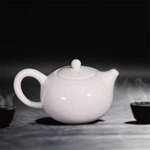 Elegant White Ceramic Mini Teapot 180ml Minimalist Design Xi Shi-Style Teapot