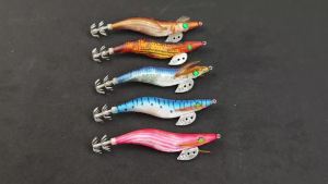 Ackibbik 2pcs Glow Shrimp Fishing Lures Saltwater 13cm Squid Jig Hook Sea Fishing Accessories Cuttlefish Shrimp Prawn Lures