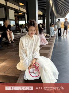 New Chinese Style Womens Shirt Heavy Embroidery Linen Acetate Blend Long Sleeve Stand Collar Short Length Straight Cut Top