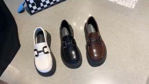 Giày lười nữ thời trang phong cách Hàn Quốc khóa kim loại giày da nữ PU mềm êm chân đế dày size lớn