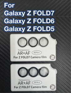 For Samsung Galaxy ZFOL7 Z FOLD7 FOLD6 FOLD5 AR Anti-Fog Original Color Rear Camera Tempered Glass Protective Film Blac Silvery