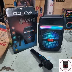 SPEAKER FLECO TYPE F-6112B BLUETOOTH KARAOKE PORTABLE FREE MIC WIRELESS