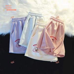 Shorts Womens Summer New Arrival Hello Kitty Sports Loose Pants Student Casual Pure Cotton All-Match and Cute Fifth Pants Sweet