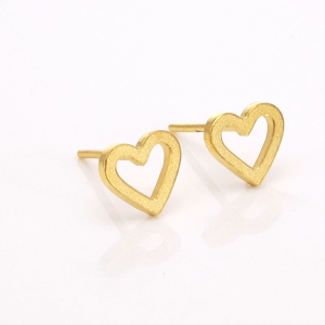 Chow Sang Sang 周生生 999.9 24K Gold Essence Open Heart Stud Earrings for Women 68740E