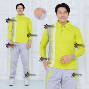 Setelan Baju Olahraha Pria Lengan Panjang / Seragam Kaos Senam Pria Dan Wanita / Setelan Baju Senam