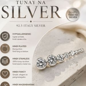 stud stone earrings silver round bling bling (bilog/pair/2mm/4mm/6mm) 92.5 italy silver jewelry (TUNAY NA SILVER)