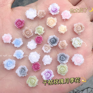 Vintage Rose ดอกไม้เล็บอุปกรณ์เสริมชุด Multicolor Gradient คราบรูปแบบชา Leaf Design Retro เล็บเพชร