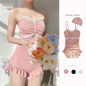 Sophie French Retro One Piece ชุดว่ายน้ำ ผู้หญิง Thermal Spa Holiday High-End เซ็กซี่ ชุดกีฬาเปลือยหลังแบบอนุรักษ์นิยม