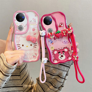 New Phone Case VIVO V50 Lite T1x Y33T Y33s Y21T Y21A Y21s Y21 4G 5G Hot Cute Cartoon Fashion Hello Kitty Kuromi Strawberry Bear 3D Dolls Silicone Casing with Lanyard 2025
